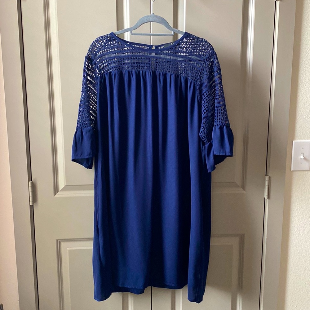 Never worn, Navy dress with 3/4 length sleeves.  Just below knee with pockets!